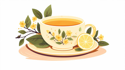 hand drawn cartoon delicious lemon tea illustration
