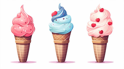 hand drawn cartoon delicious ice cream illustration
