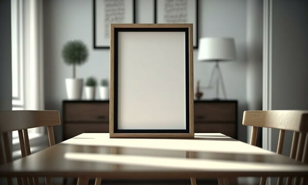 Modern Frame Mock up. Stylish Interior Design Background. Generative AI.