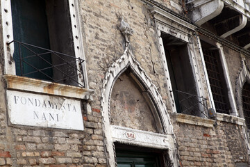 Architectural details of traditional venitian building - Venice - Italy