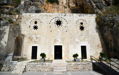 Fototapeta na wymiar Saint Pierre Church in Hatay, Turkey, is one of the oldest rock churches in the world.