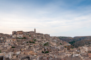 Fototapeta na wymiar Beautiful view of the famous ancient city of Matera in Italy