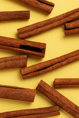 Dried bark strips of Indonesian cinnamon (C. burmanni).