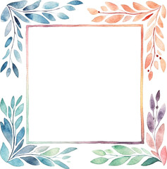 Leaves frame illustration created with Generative AI technology