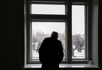 Blurry shadow in front of the window