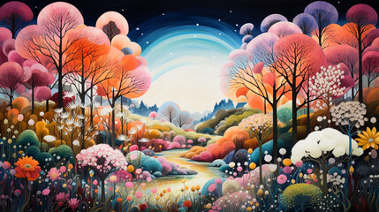Obraz na płótnie Canvas magic forest fullcolor