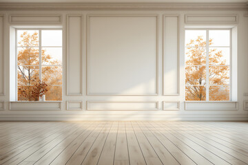 Fototapeta premium empty room with wooden floor