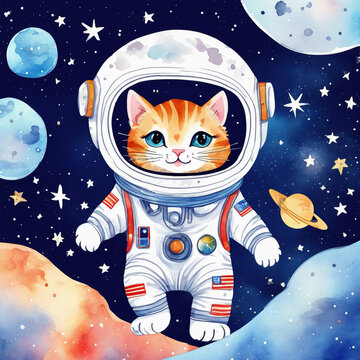 Space Cat on the moon