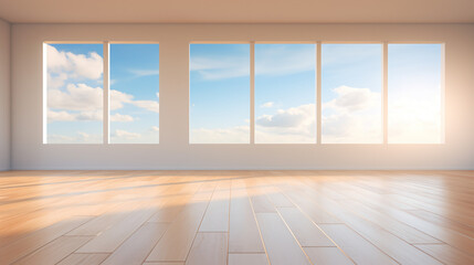 Fototapeta premium empty room with wooden floor