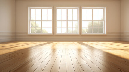 Fototapeta na wymiar empty room with wooden floor