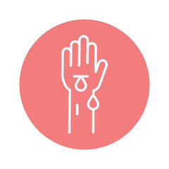 Poor wound healing line icon. Isolated vector element.