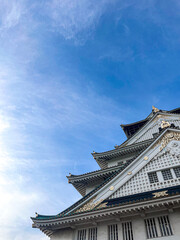 Fototapeta na wymiar Japanese palace in Osaka. 