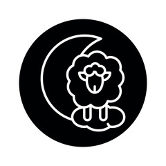 Eid al-Adha line color icon. Isolated vector element.