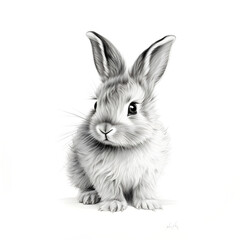 Obraz premium white rabbit on white background
