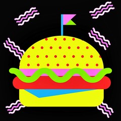 hamburger retro background design art