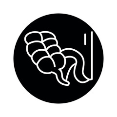 Human organ appendix line icon. Isolated vector element.