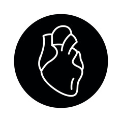 Human organ heart line icon. Isolated vector element.