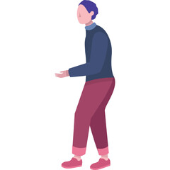 Man with outstretched hand vector icon on white