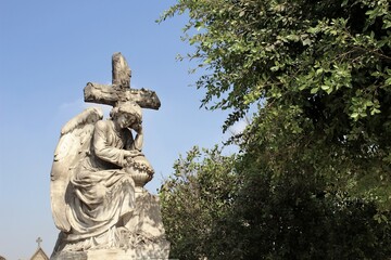Fototapeta premium Tombs in the cemetery of Greek orthodox in Old Cairo in Egypt