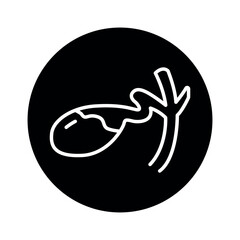 Human organ gall bladder line icon. Isolated vector element.