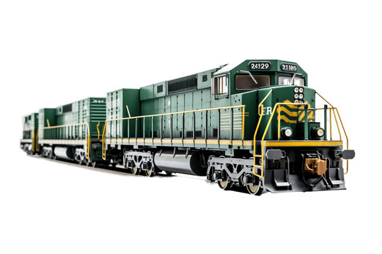 Freight Train On Transparent Background. AI