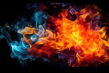 Fototapeta premium fire and smoke against a black background