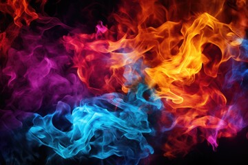 Fototapeta premium colorful smoke in a dark and vibrant composition
