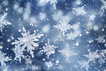 Fototapeta na wymiar falling snowflakes in the winter sky