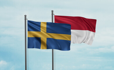 Indonesia and Sweden flag