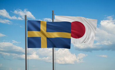 Japan and Sweden flag