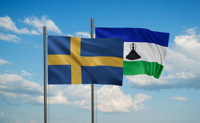 Lesotho and Sweden flag