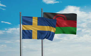 Malawi and Sweden flag