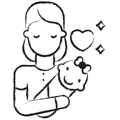 Fototapeta premium Hand drawn Mother care icon