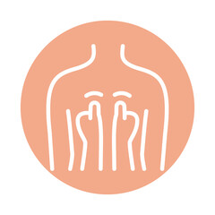 Acupressure line color icon.  Physiotherapy, acupuncture.