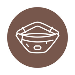 Banana bag line color icon. Isolated vector element.