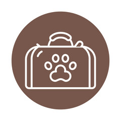 Carrier pet bag line color icon. Isolated vector element.