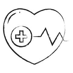 Hand drawn heart health icon