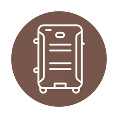 Travel bag line color icon. Isolated vector element.