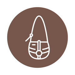 Saddle woman bag line color icon. Isolated vector element.