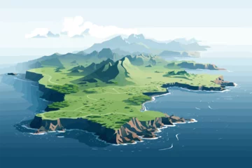  top view aerial shot of ocean vector flat isolated illustration © Zaharia Levy