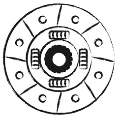 Fototapeta premium Hand drawn Clutch Disc icon