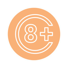 Fototapeta premium Age limit line color icon. Physiotherapy, acupuncture.