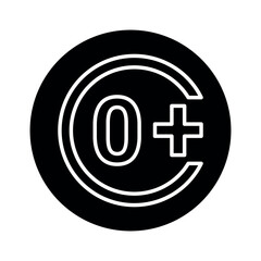 Fototapeta premium Age limit line color icon. Physiotherapy, acupuncture.