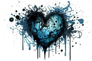 gothic heart, heart shape, broken heart, colorful heart