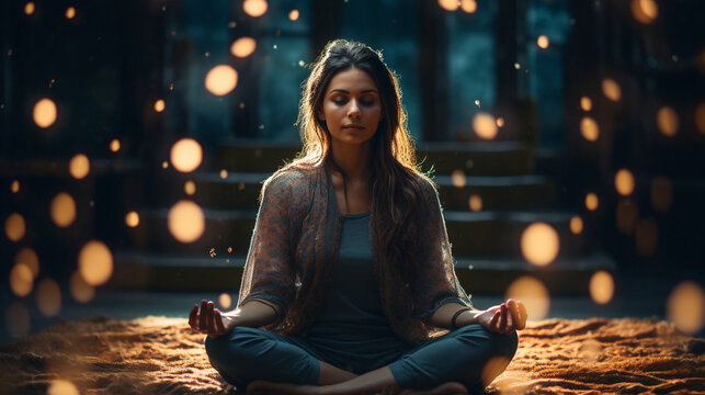 Mind-Body Therapies: A person practicing mindfulness meditation or yoga, indicating the integration of mind-body therapies into mainstream medicine 