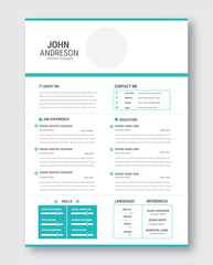 Clean and modern resume portfolio or cv template
