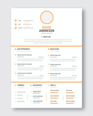 Clean and modern resume portfolio or cv template