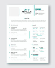 Clean and modern resume portfolio or cv template