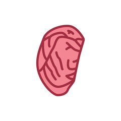 Ribeye beef steak color line icon. Cutting meat.