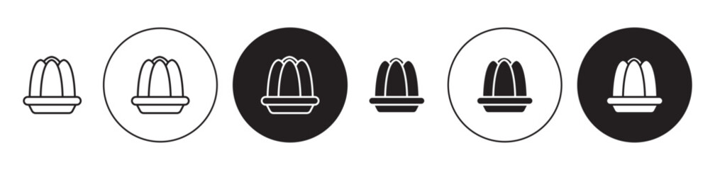 Jelly vector icon set. gelatin symbol. jello pudding sign in black color. 